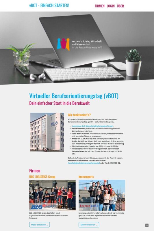 Im Vorfeld konnten sich die Schüler und Schülerinnen über die Firmen informieren, mit denen sie virtuell in Kontakt treten wollten.